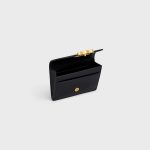 CARD HOLDER WITH FLAP TRIOMPHE IN SHINY CALFSKIN BLACK - Image 4